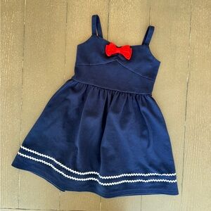 Janie and Jack Girls’ Nautical Navy Blue Sailor Summer Dress • Size 8